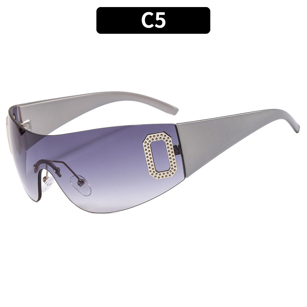 Wholesale PC Y2K Letter Integrated Sunvisor Sunglasses